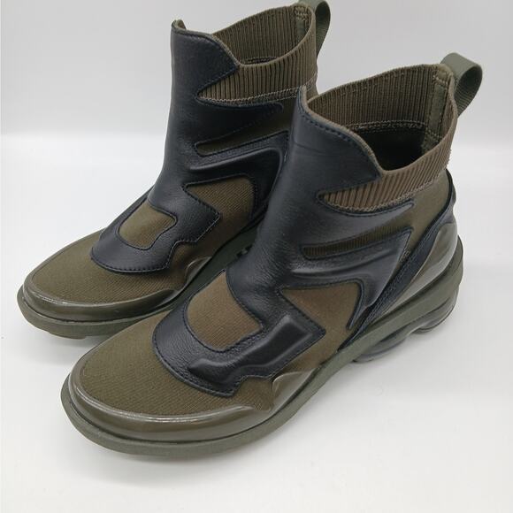 Nike Air VaporMax Light 2 Sock Boot Cargo Khaki Green Black Women's Size 7 - Picture 1 of 12